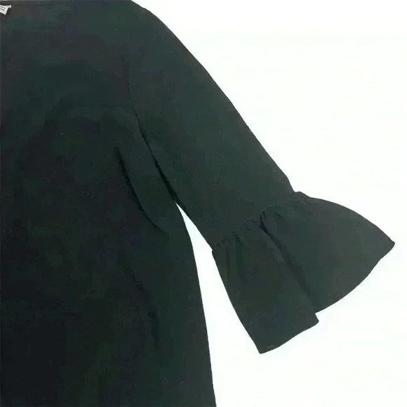 Elle Women's Black Bell Sleeve Top 3/4 Sleeve Blouse Size M Casual - Picture 3 of 10